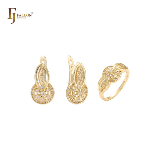 Conjunto de oro de 14 quilates con anillos