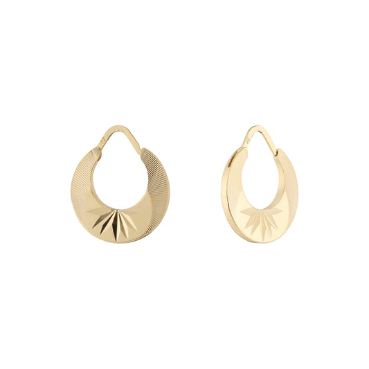 Aretes de aro de Oro 14K texturizados
