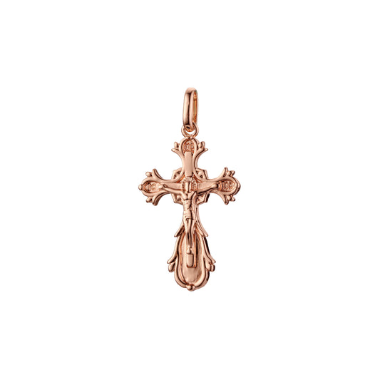 Maltese Eastern Orthodox Russian pendant in Rose Gold two tone, 14K Gold plating colors
