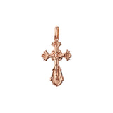 Maltese Eastern Orthodox Russian pendant in Rose Gold two tone, 14K Gold plating colors