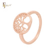 Anillos sencillos de oro rosa con el árbol de la vida