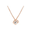 Collar con colgante solitario de circonita blanca en oro rosa
