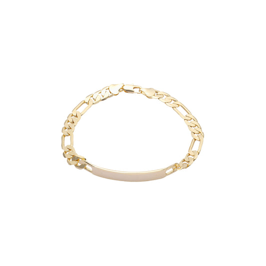Figaro link Pulseras de identificación de oro de 14 quilates para hombres