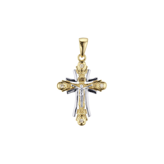 Orthodox Maltese Cross pendant in Rose Gold, 14K Gold two tone, plating colors