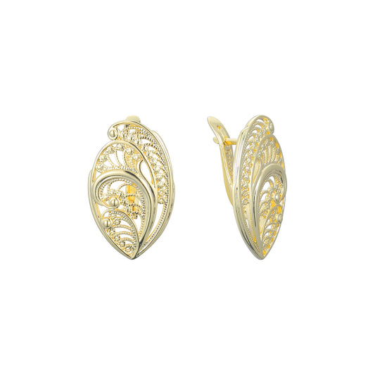 Pendientes de Filigrana en Oro de 14K, baño de Oro Rosa colores