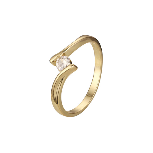 Anillos de diseño Solitario en Oro de 14K, colores baño de Oro Rosa