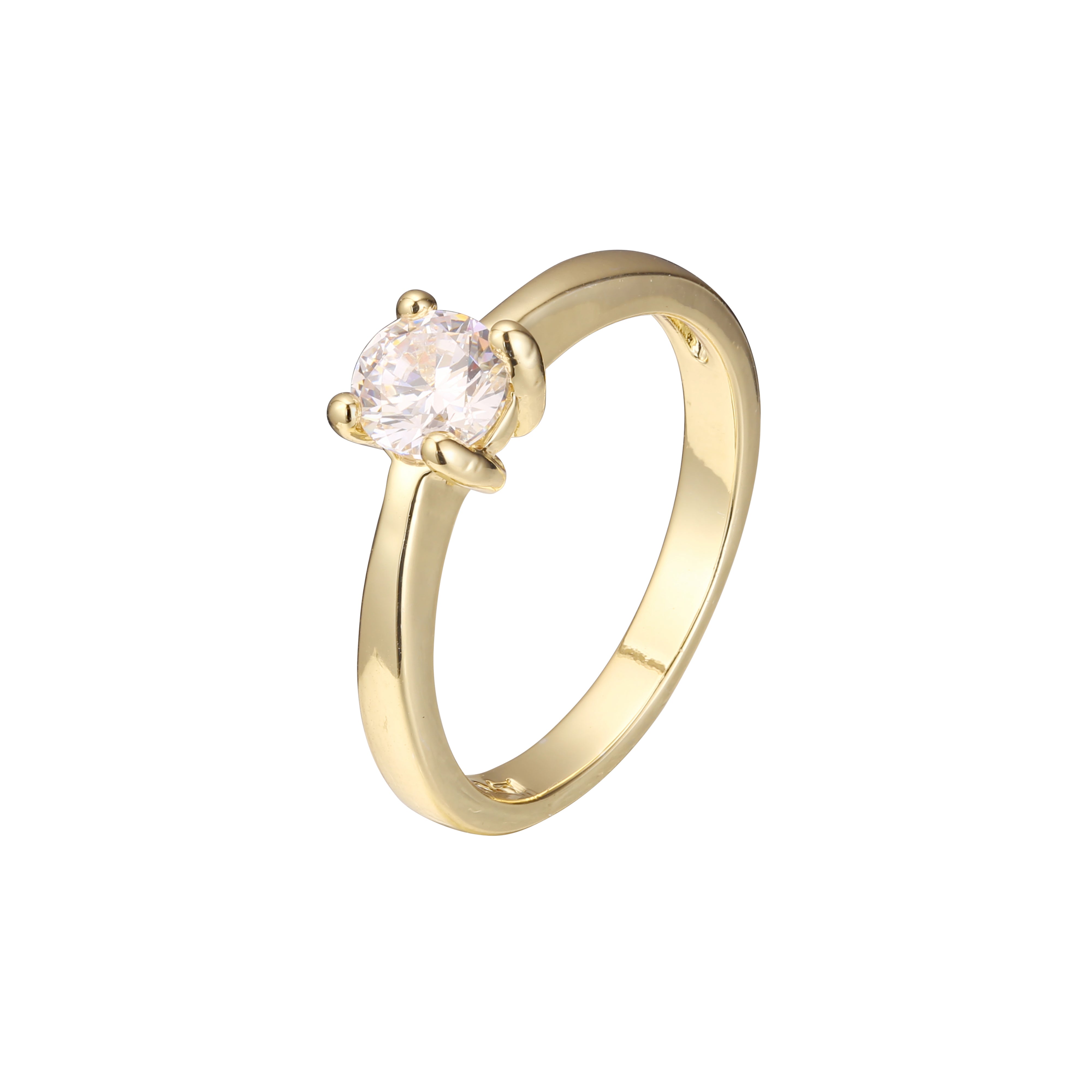 Anillos Solitario diseño liso en Oro de 18K, baño de Oro de 14K colores