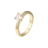 Anillos Solitario diseño liso en Oro de 18K, baño de Oro de 14K colores