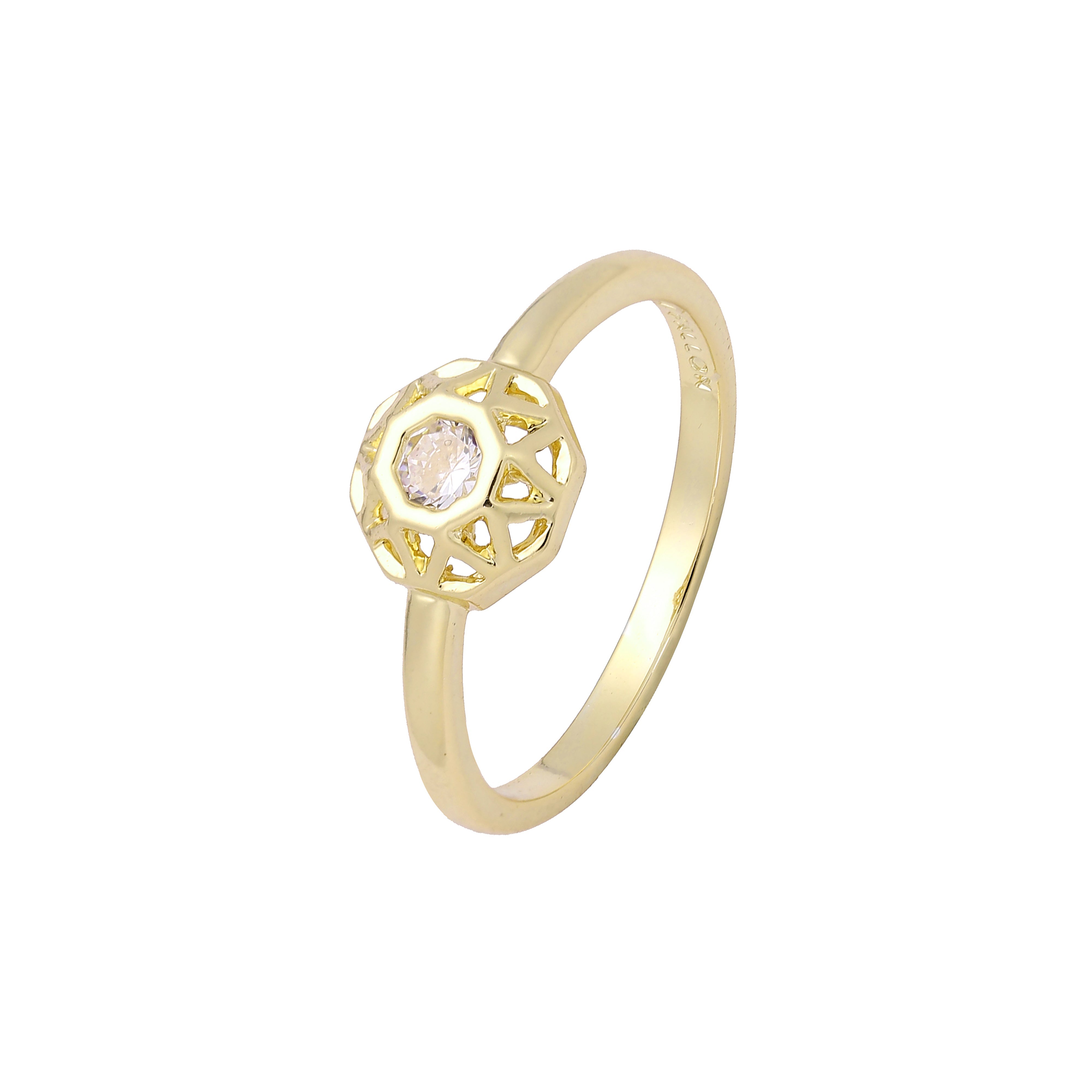 Anillos Solitario en Oro de 14K, baño de Oro Rosa colores