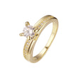 Solitario y anillos de oro de 14K pavimentados