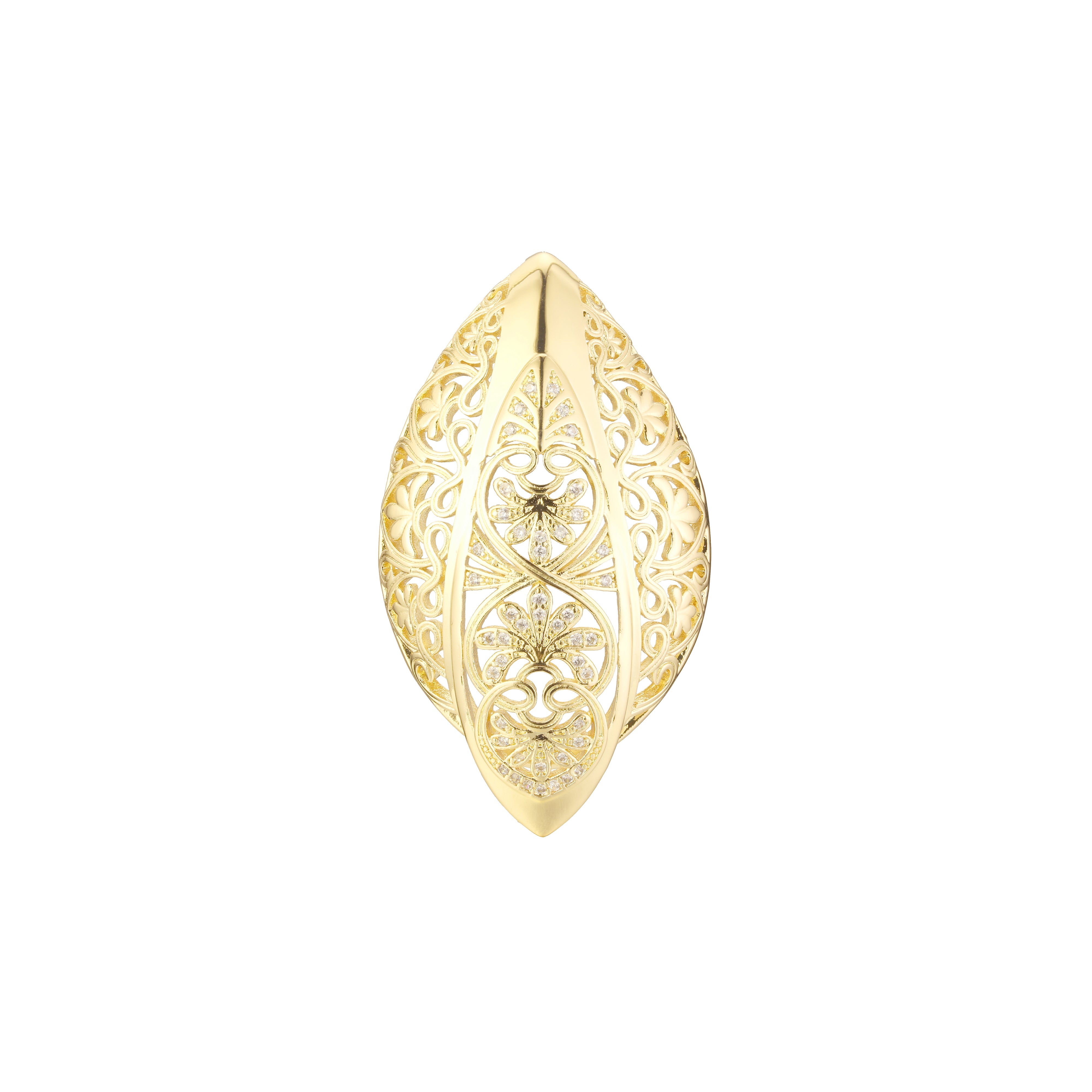 Filgree pendant in Rose Gold, 14K Gold plating colors