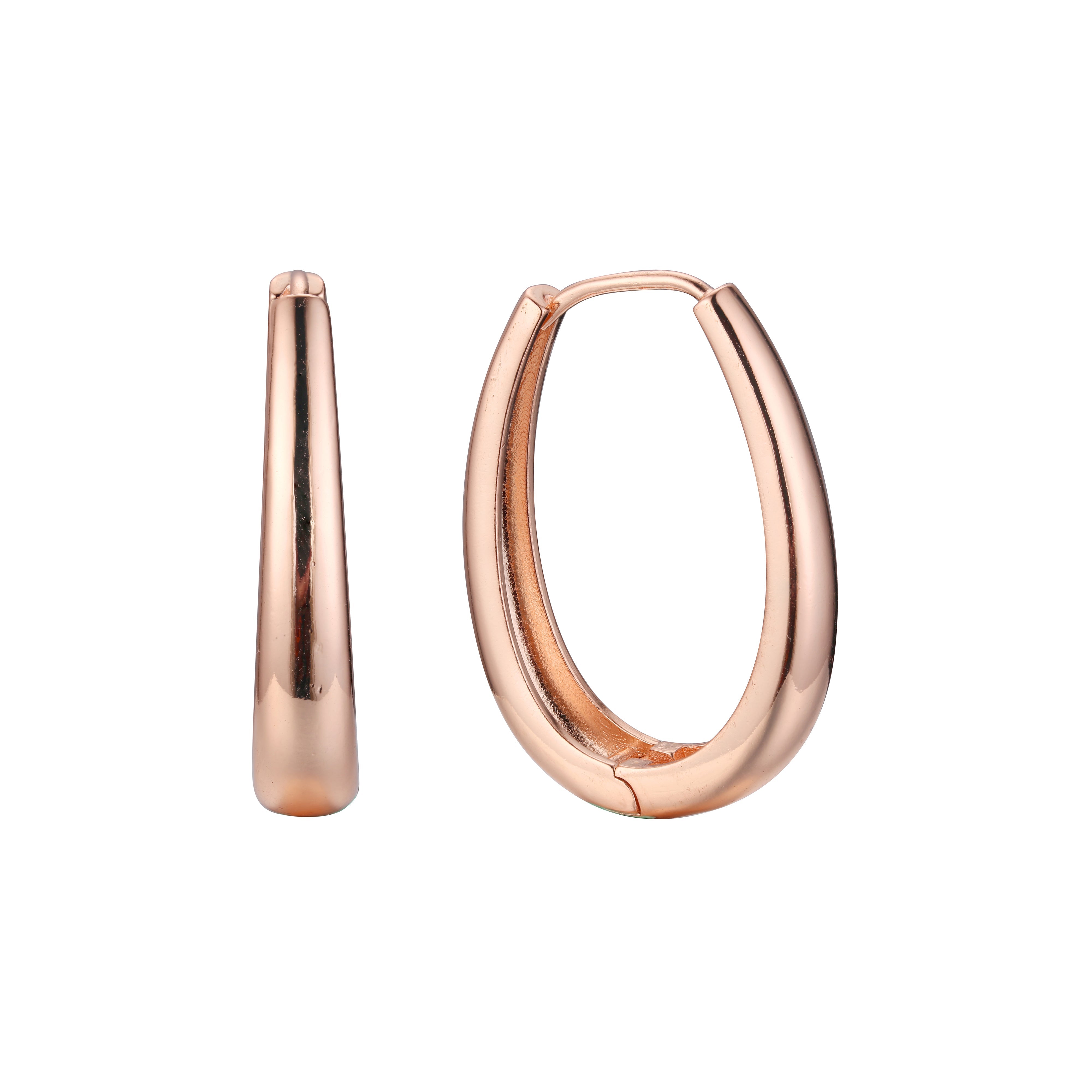 Aretes U Huggie (2 tamaños) en colores baño de Oro 14K, Oro Blanco, Oro Rosa