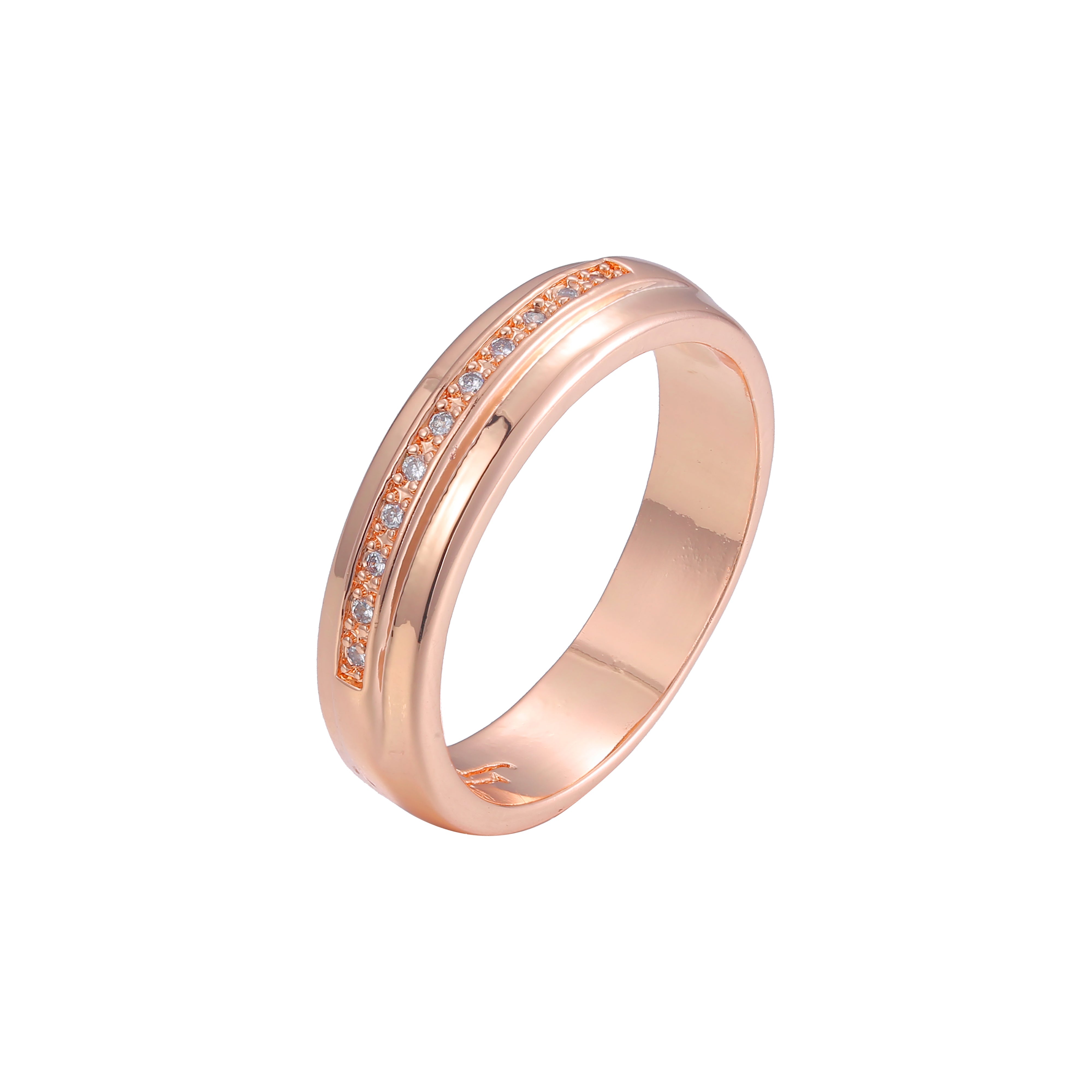 14K ゴールド、ローズゴールド、ツートーン メッキ色の結婚指輪リング