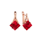 Aretes en Oro 14K, Oro Blanco, Baño en Oro Rosa colores