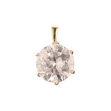 Colgante Solitario piedra grande Oro Rosa, baño de Oro 14K colores