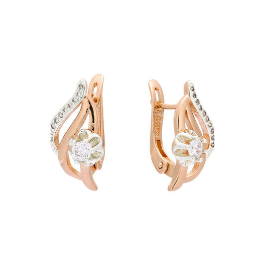 14K Gold two tone earrings