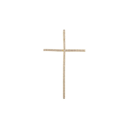 Pingente de cruz latina em ouro 14K