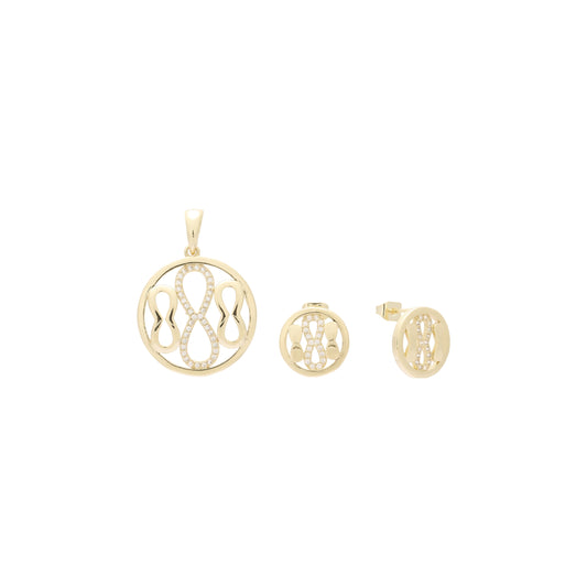 Juego de tres cacahuetes chapados en Oro 14K, oro rosa.