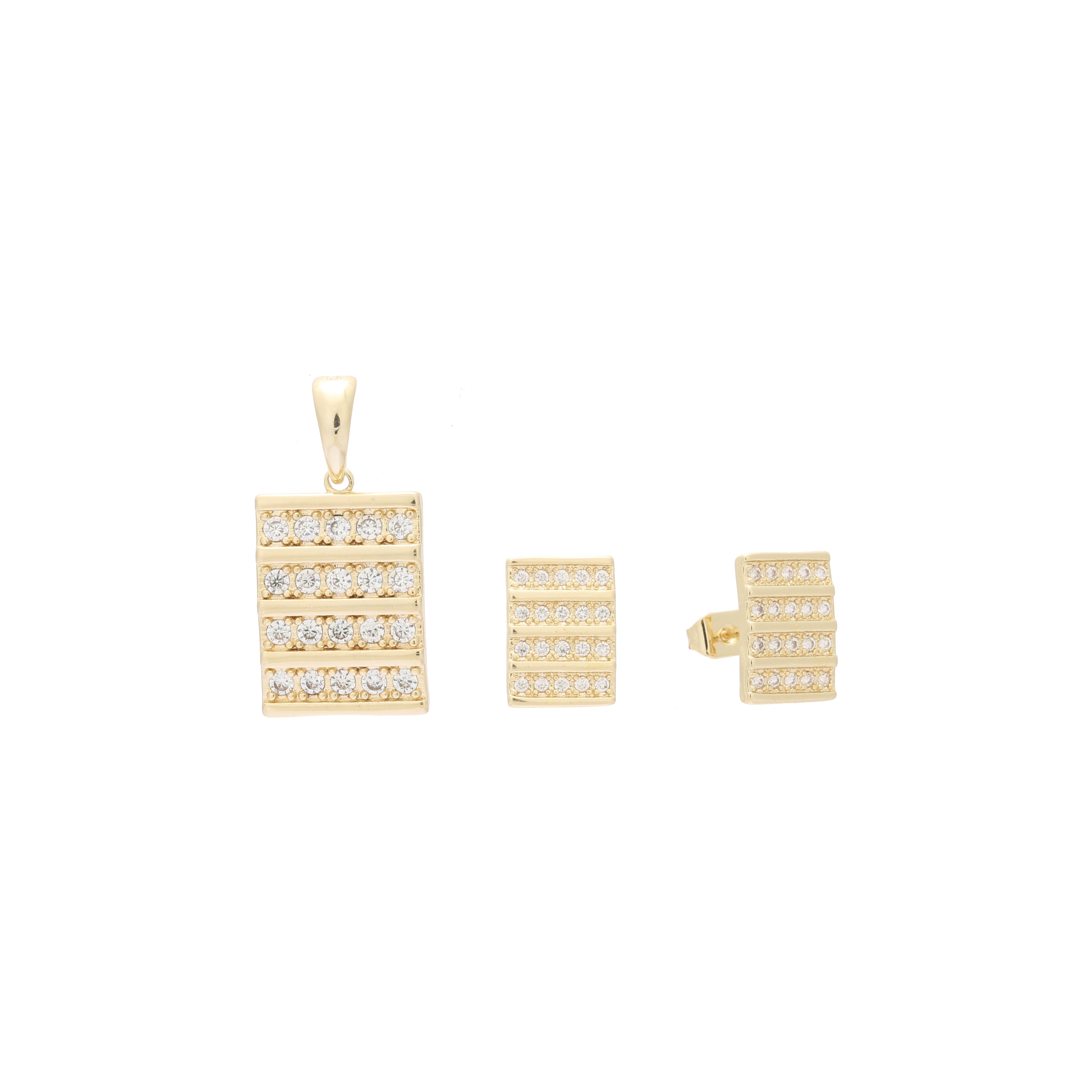Conjunto de racimo chapado en Oro 14K, oro rosa