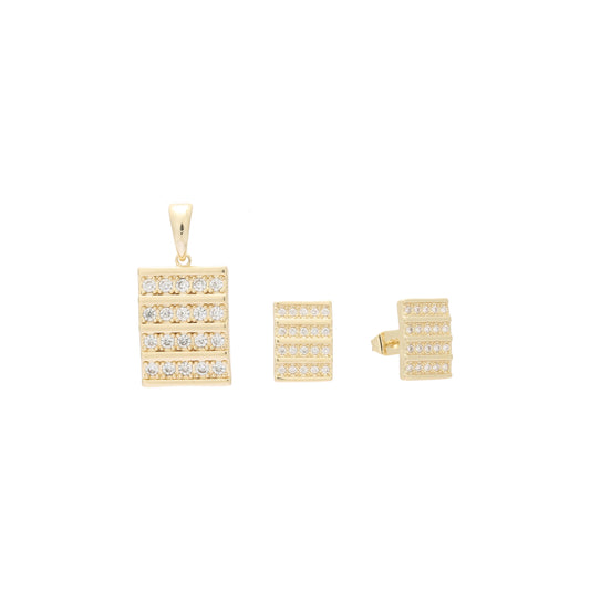 Conjunto de racimo chapado en Oro 14K, oro rosa