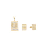 Conjunto de racimo chapado en Oro 14K, oro rosa