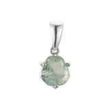 Solitario Colgante de piedra grande verde manzana CZ chapado en oro rosa, oro de 14 quilates