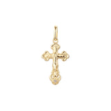 .crucifix Eastern Orthodox Russian 14K Gold, Rose Gold two tone, White Gold pendant