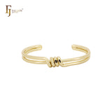 Pulseras de oro de 14 quilates, oro rosa y oro blanco con doble alambre trenzado