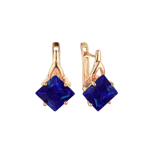 Aretes en Oro 14K, Oro Blanco, Baño en Oro Rosa colores