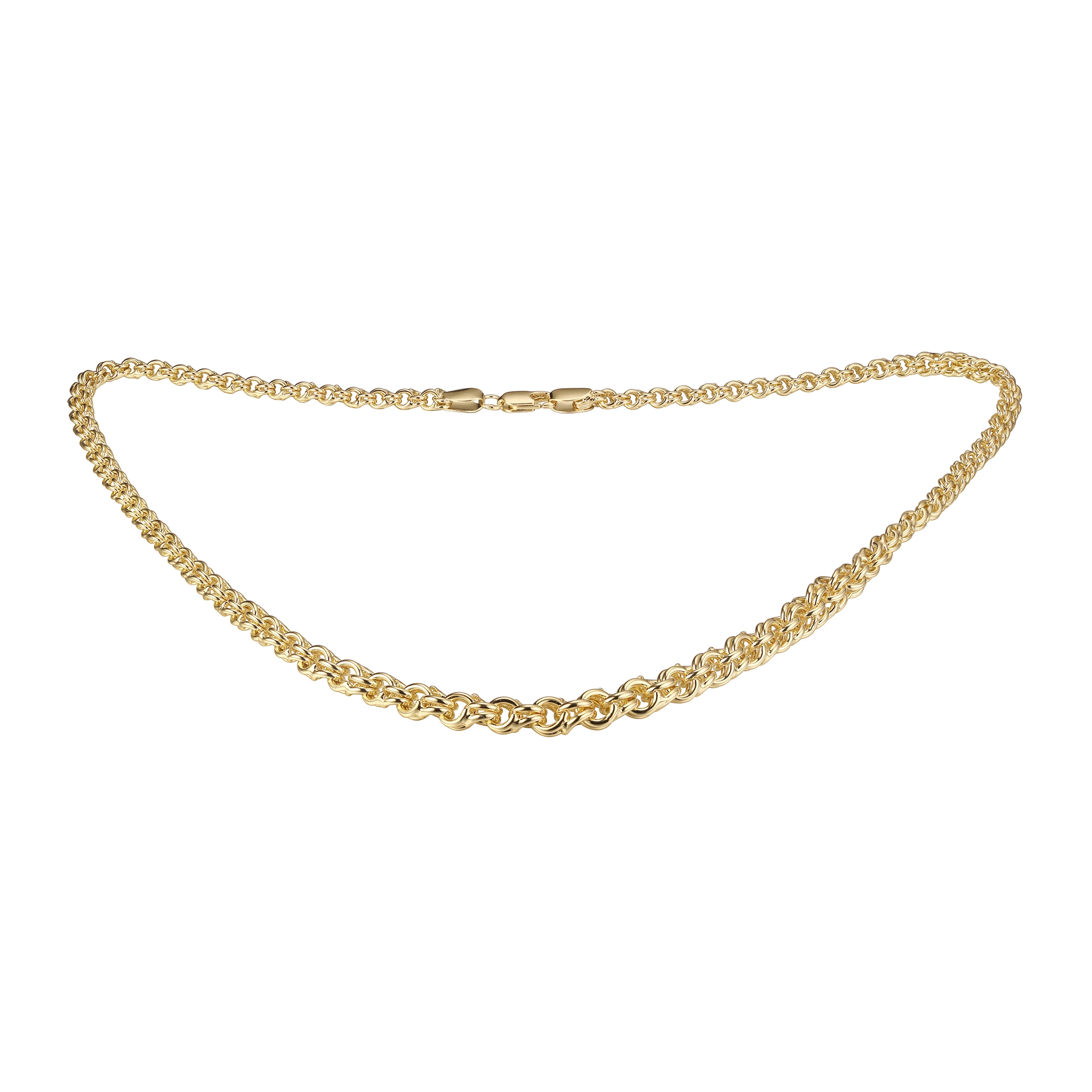 Bismark pulseras de eslabones rolo chapados en oro de 14K colores