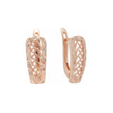 .Aretes Ondas y Cola de 9 en Oro 14K, Oro Rosa, chapado en dos tonos