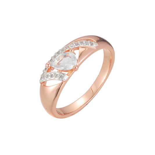 Anillos de dos tonos de oro rosa
