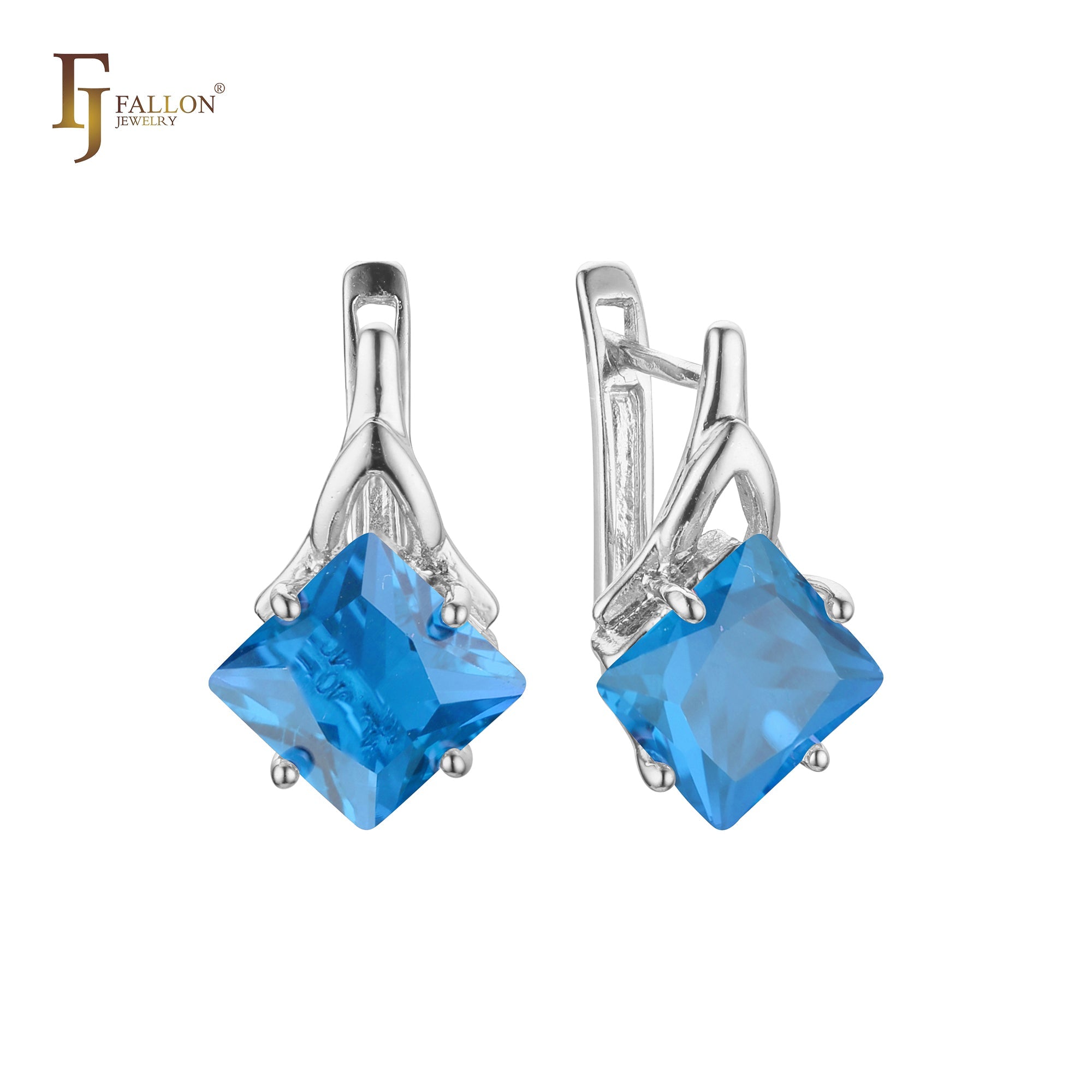 Aretes en Oro 14K, Oro Blanco, Baño en Oro Rosa colores
