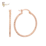 Серьги-кольца из крученой веревки с текстурой из 14-каратного золота, розового золота, белого золота
