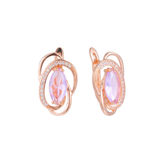 Серьги Solitaire Marquise из 14-каратного золота, розового золота, двухцветные
