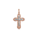 Eastern Orthodox Russian pendant in Rose Gold two tone, 14K Gold plating colors
