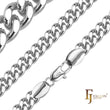 .Classic Miami Style SF [Surface Flatten] Cuban link chains plated in White Gold