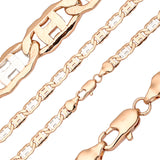 Cadenas de eslabones Mariner H chapadas en Oro 14K, dos tonos [Rough Face]