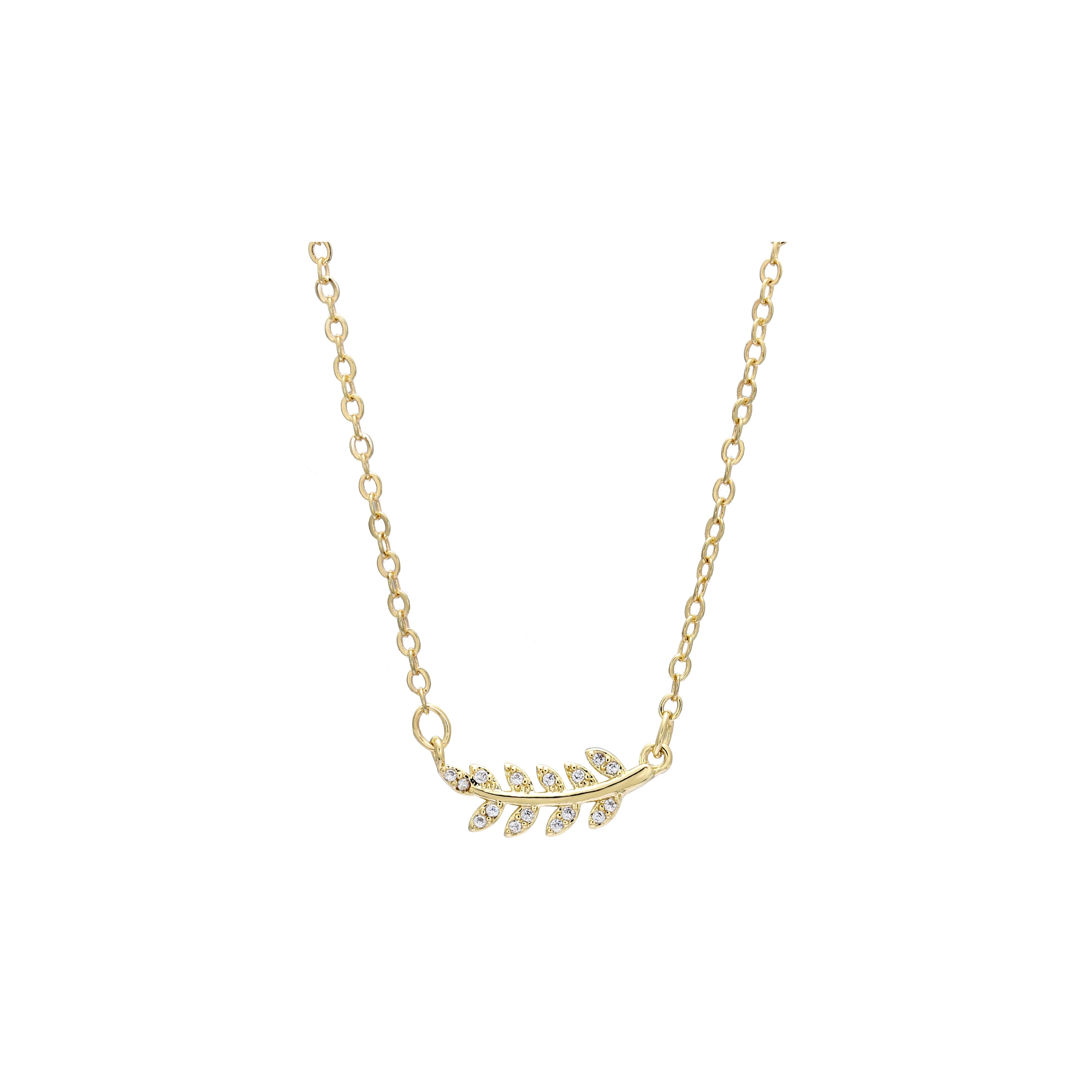 Collar de hojas de Oro 14K