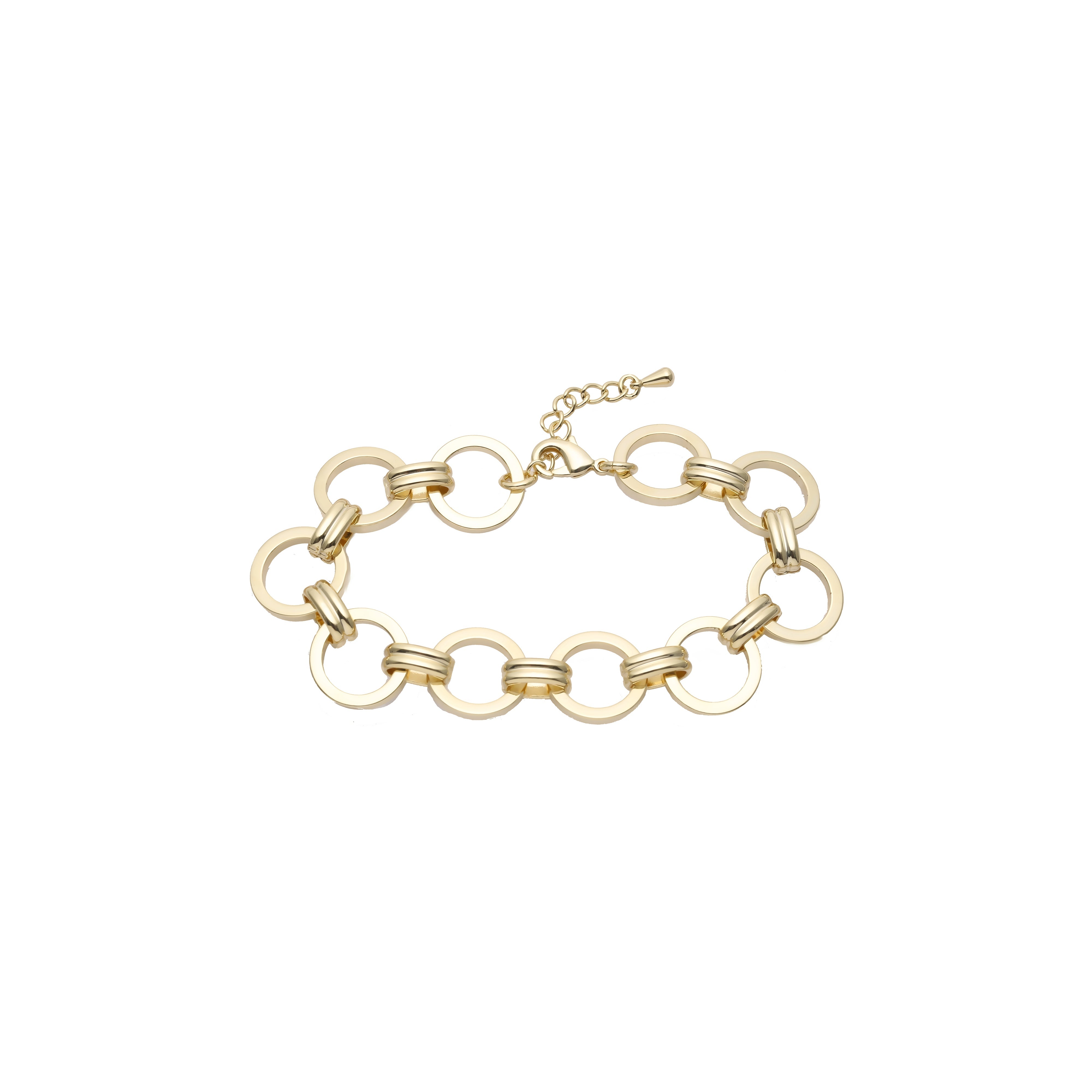 Pulseras circulares de eslabones Rolo enchapadas en oro de 14K colores