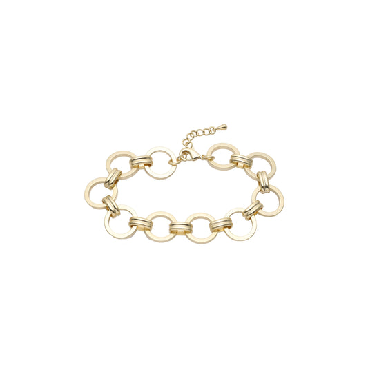 14K ゴールドカラーでメッキされたサークル ロロ リンク ブレスレット