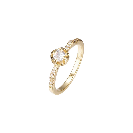 Anillos Solitario en Oro de 18K, baño de Oro de 14K colores