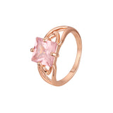 Solitario grandes piedras de colores talla esmeralda Oro Blanco, Anillos Oro Rosa
