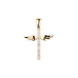 Cluster White CZs Angel's wings 14K Gold, Rose Gold, 18K Gold pendant