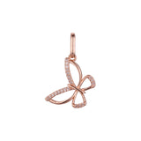 Подвеска Butterfly Rose Gold, 14K Gold с белыми фианитами