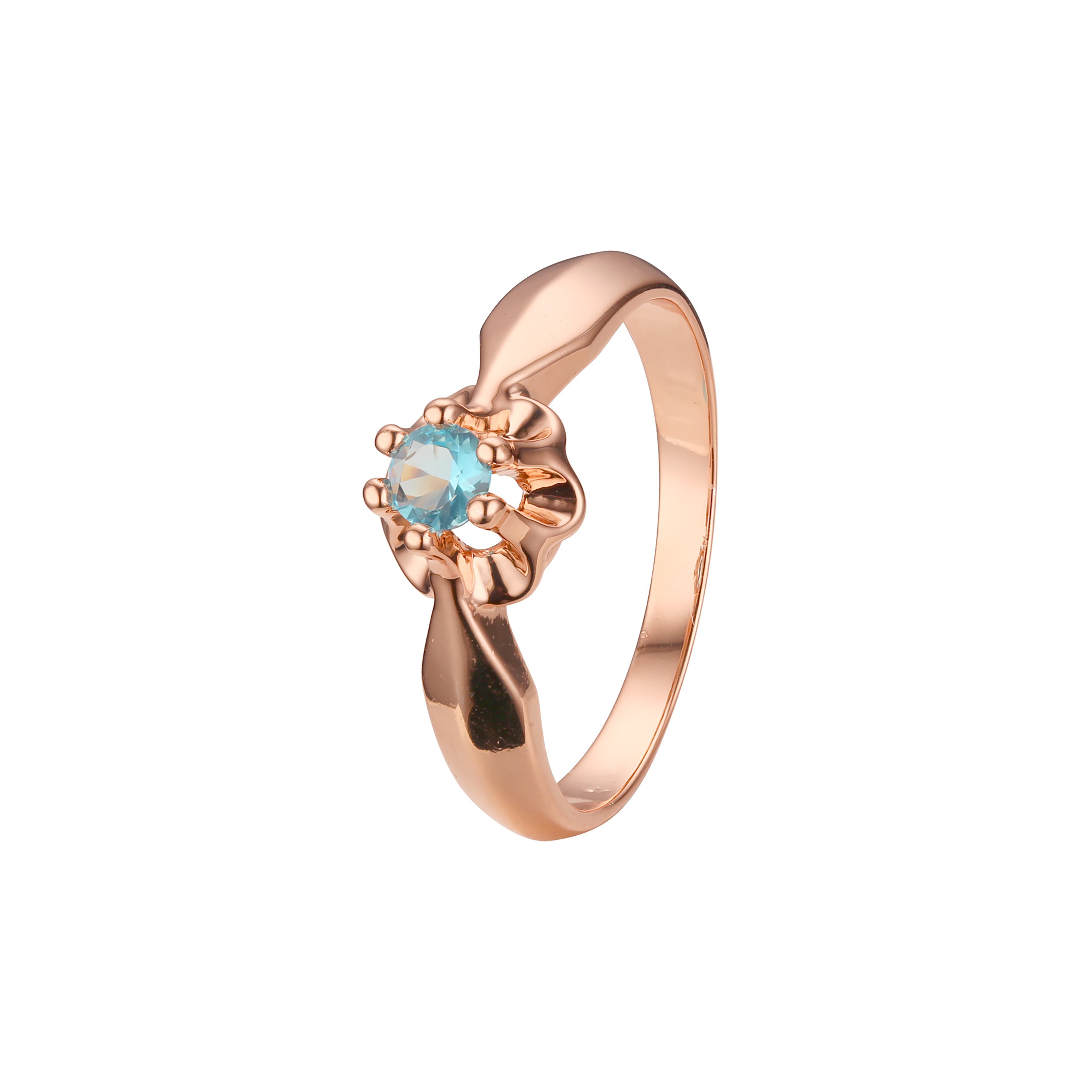 Anillos Solitario piedra redonda en colores baño Oro 18K, Oro Blanco, Oro 14K, Oro Rosa