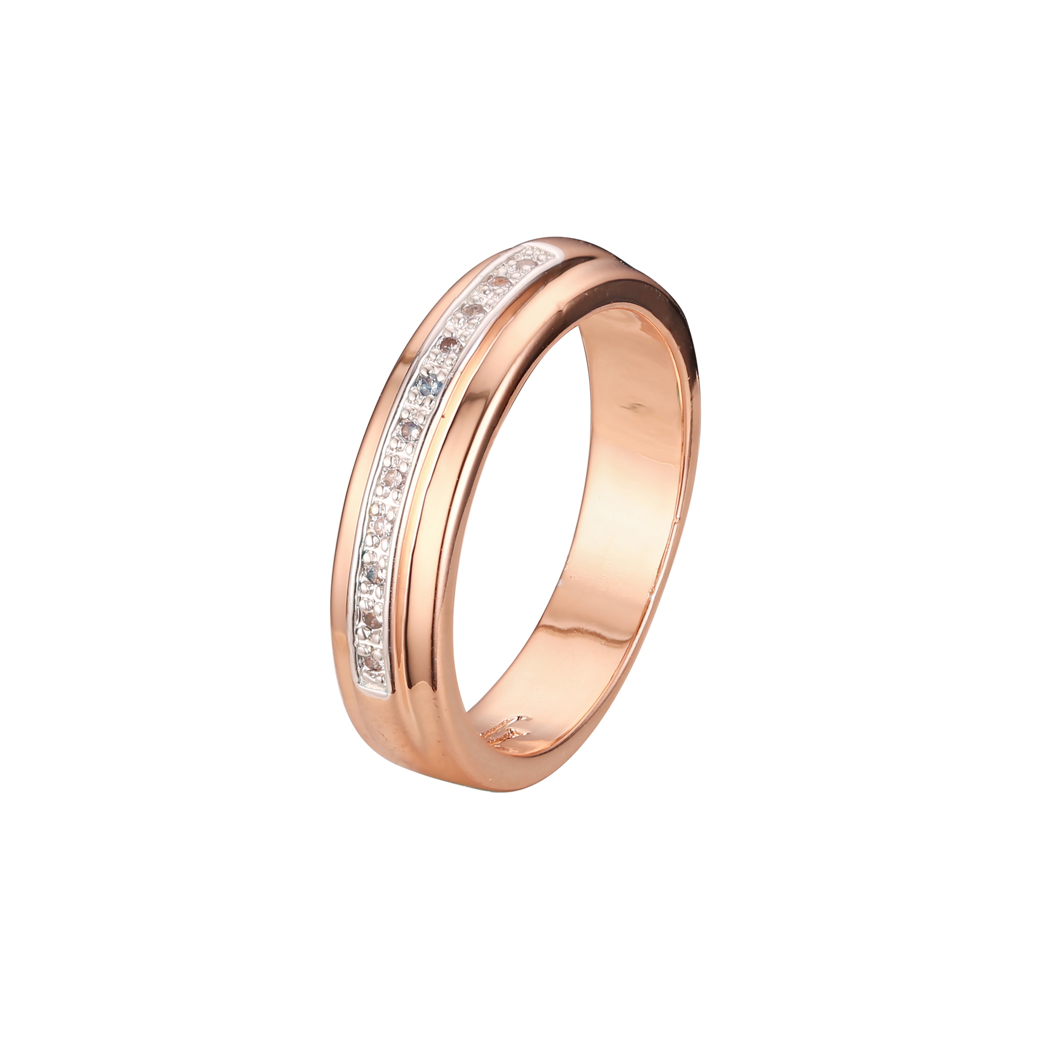 14K ゴールド、ローズゴールド、ツートーン メッキ色の結婚指輪リング