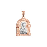 Saint Nicholas pendant in Rose Gold two tone plating colors