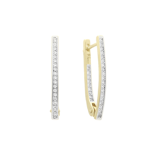 .Tall cluster earrings in 14K Gold two tone, White Gold, Rose Gold plating colors