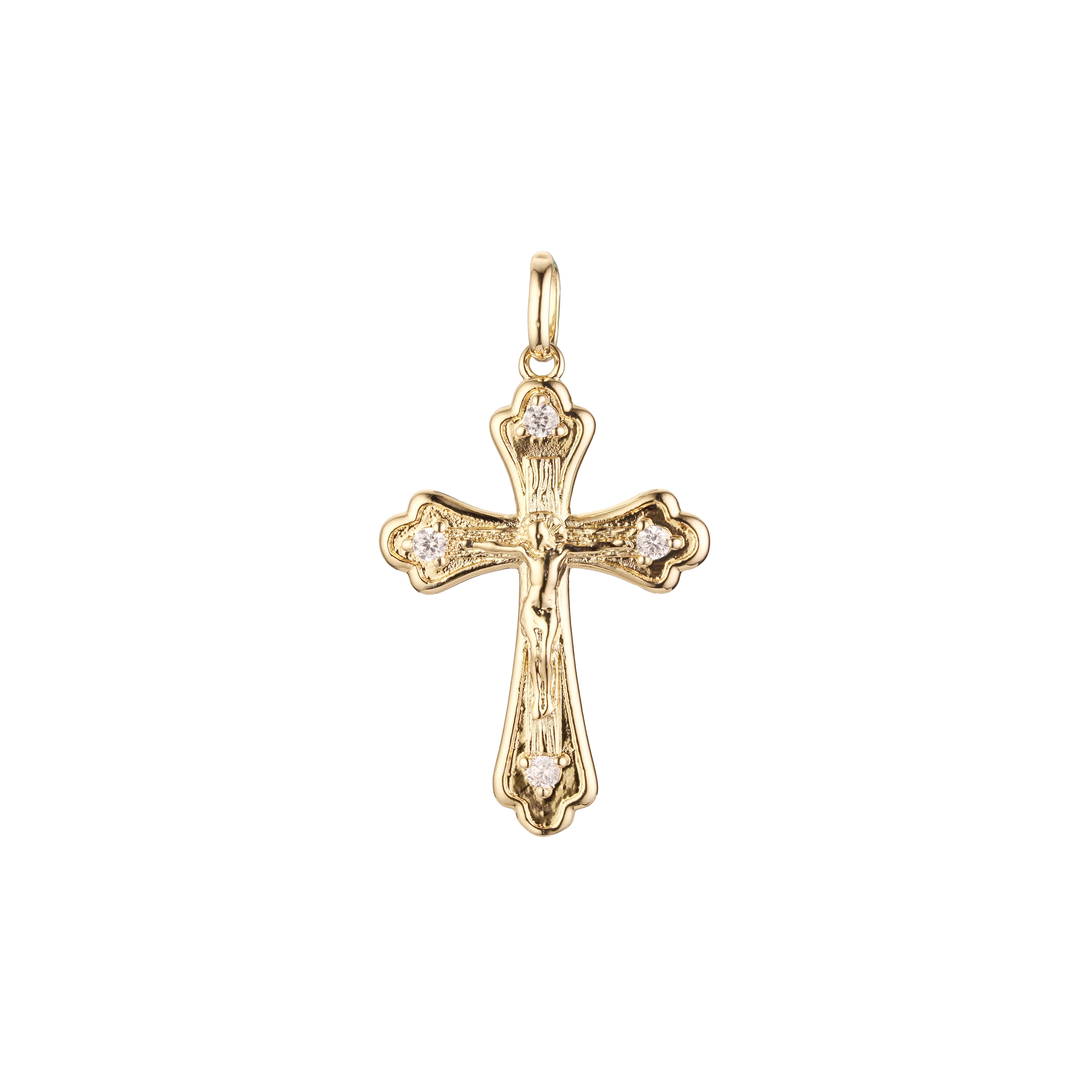 Maltese Eastern Orthodox Russian pendant in 14K Gold, Rose Gold, White Gold plating colors